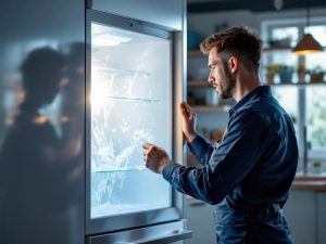 Razones del hielo en la pared trasera del frigorífico