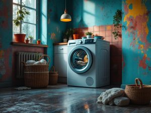 Lavadora que vibra en casas antiguas: razones y ajuste